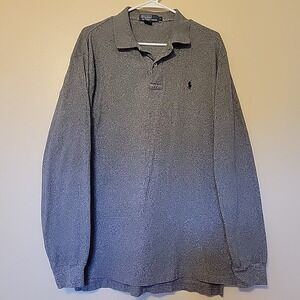 Polo Ralph Lauren Shirt Mens Large‎ Gray Cotton Long Sleeve Pullover